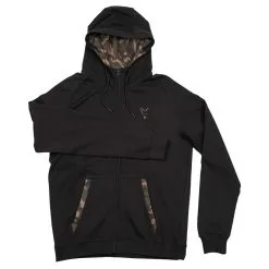 Fox Carp Men's LW Zip Hoodie (black/camo)