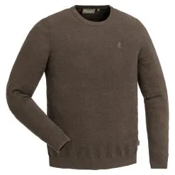 Pinewood Men's Round Neck Knit Sweater Värnamo (brown Melange)