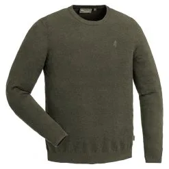 Pinewood Men's Round Neck Knit Sweater Värnamo (green Melange)